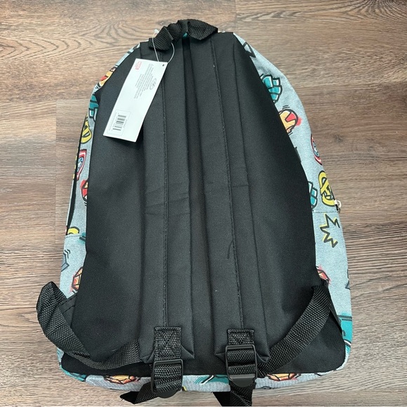 Marvel Black and Gray Backpack with Superhero Icons - Picture 2 of 6